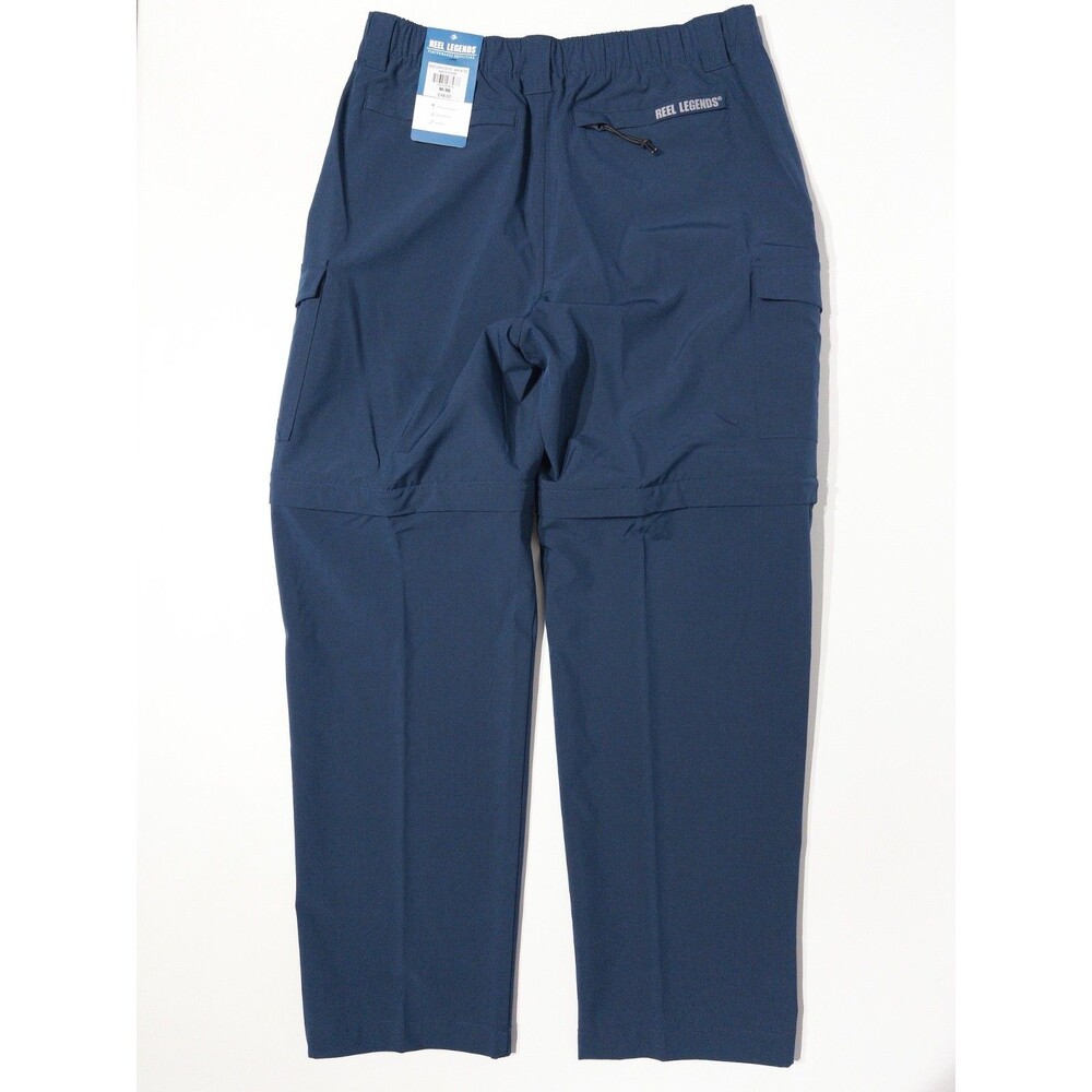 NWT $48 Reel Legends Convertible Pants Navy Blue Men Size M (32-34) 30" Inseam - Picture 3 of 7